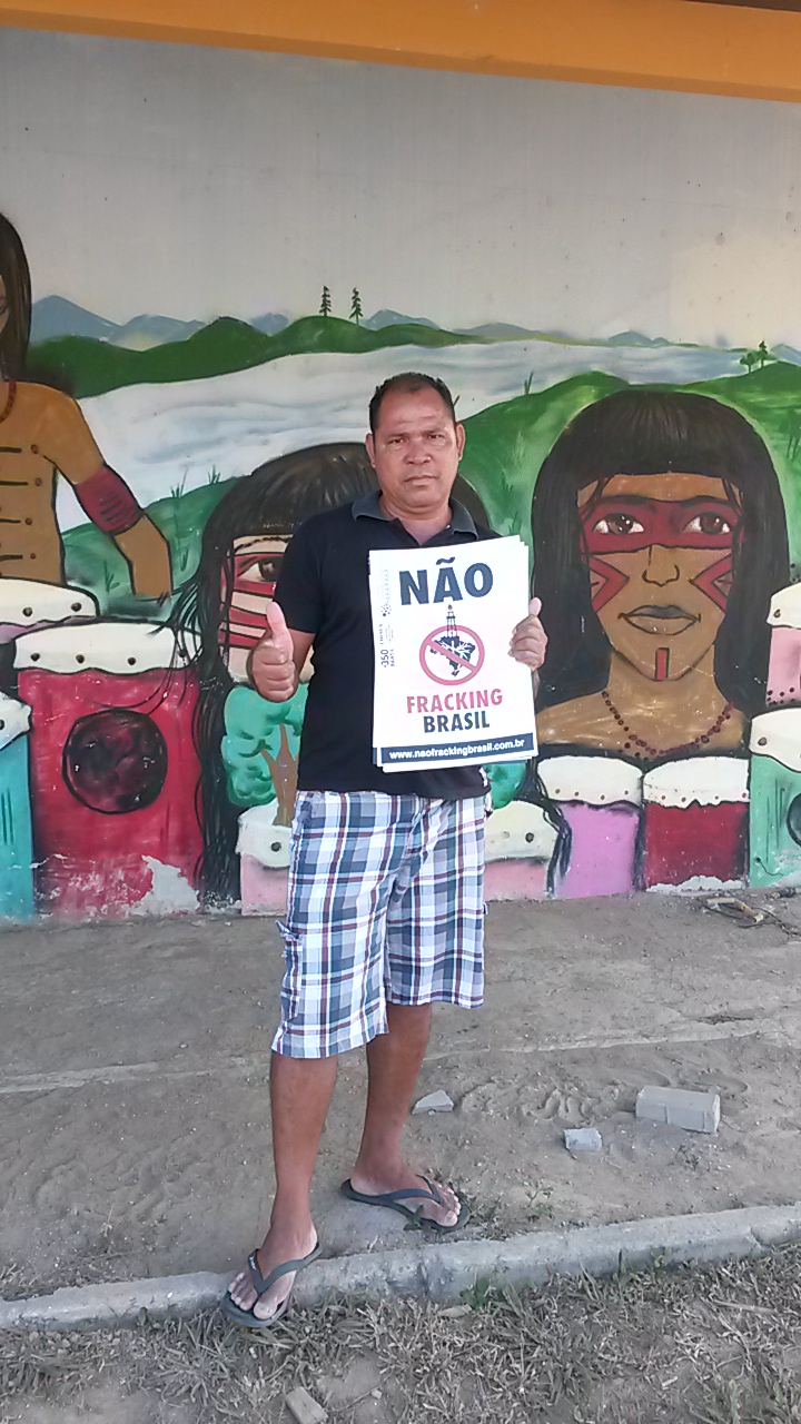 caciaue José Luis em adesão ao Nao Fracking